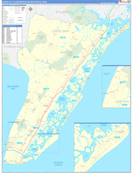 Ocean City Metro Area Wall Map Basic Style 2024